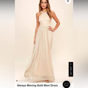 Lulu’s Always Moving Gold Dress